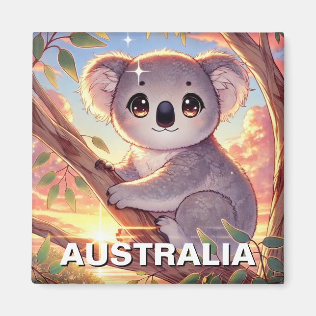 Koala on a tree Australia Travel Magnet (Front)