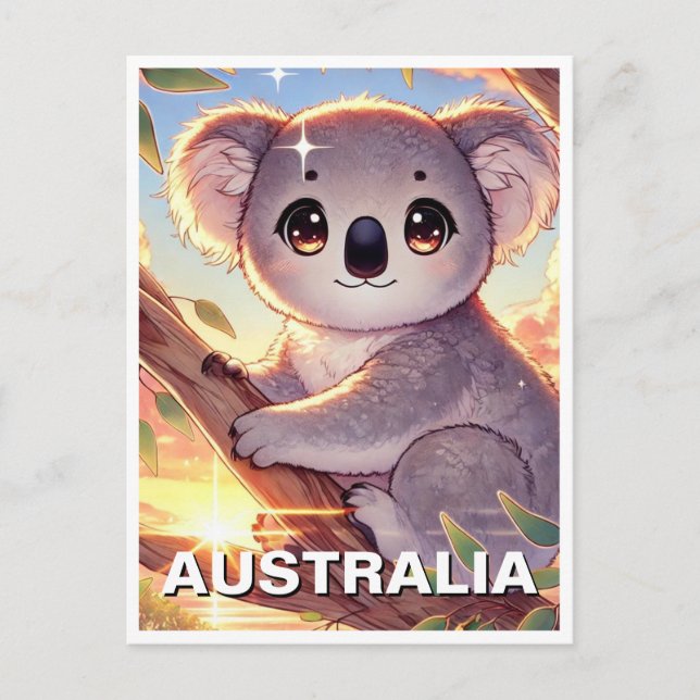 Koala on a tree Australia Travel Postcard (Front)