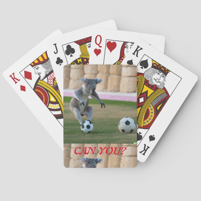 Koala on top of a soccer ball playing cards (Back)
