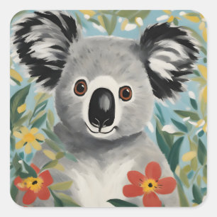 Koala Painting Square Sticker