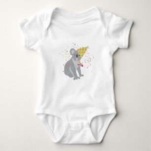 Koala Partying - Animals Having a Party Baby Bodysuit