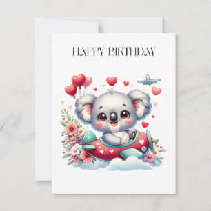 Koala Pilot Birthday Card