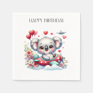 Koala Pilot Birthday Napkin