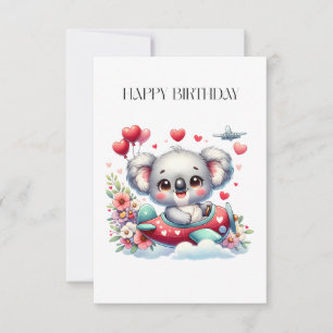 Koala Pilot Birthday Thank You Card