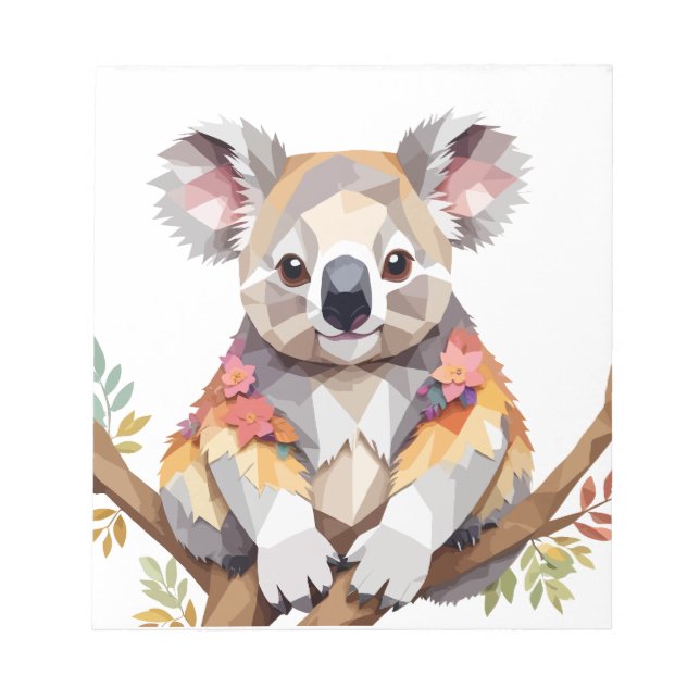 Koala Playful Adorable Fun Animal Colourful Joyful Notepad (Front)