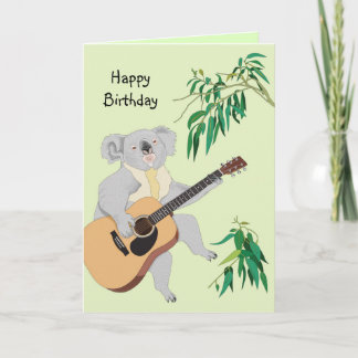 Koala Playing Guitar - Greeting Card
