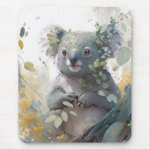 Koala Portrait Animal Painting Wildlife Outdoors Mouse Mat