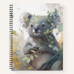 Koala Portrait Animal Painting Wildlife Outdoors  Notebook