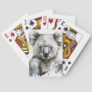 Koala Portrait Animal Painting Wildlife Outdoors Playing Cards