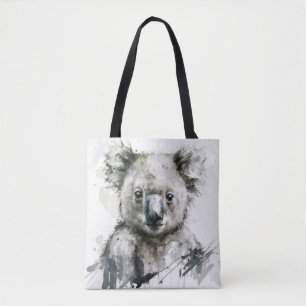 Koala Portrait Animal Painting Wildlife Outdoors Tote Bag