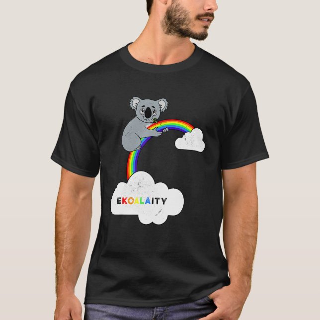 Koala Rainbow Flag Gay Pride - Funny T-Shirt (Front)