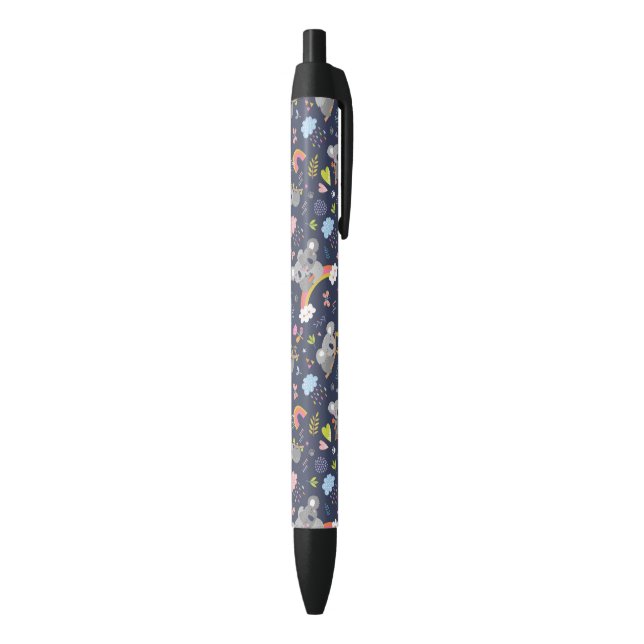 Koala Rainbow Love Pattern Black Ink Pen (Bottom (Vertical))