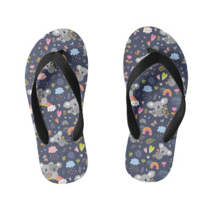 Koala Rainbow Love Pattern Kid's Flip Flops