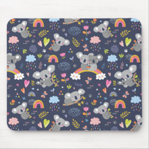 Koala Rainbow Love Pattern Mouse Mat