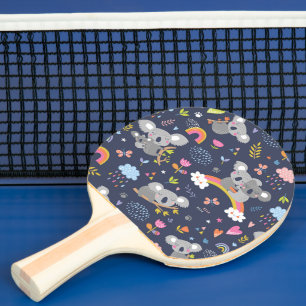 Koala Rainbow Love Pattern Ping Pong Paddle