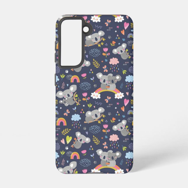 Koala Rainbow Love Pattern Samsung Galaxy S21 Case (Back)