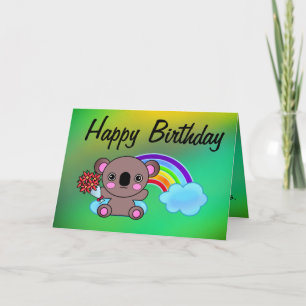 Koala Rainbow Magical Birthday Wishes Card