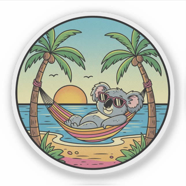 Koala Relaxing on Beach Hammock - Tropical Vacatio (Front)