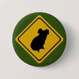 koala road sign 6 cm round badge