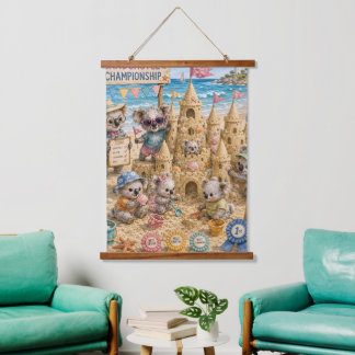 Koala Sandcastle Championship at the Seaside Hanging Tapestry