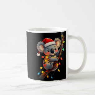 Koala Santa Hat Lights Christmas Cute Xmas Pajama Coffee Mug
