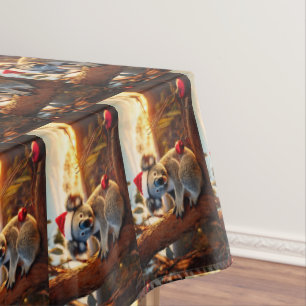 Koala Santa Hat Sitting in Gumtree Tablecloth