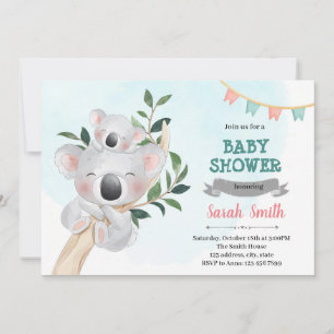 Koala shower invitation