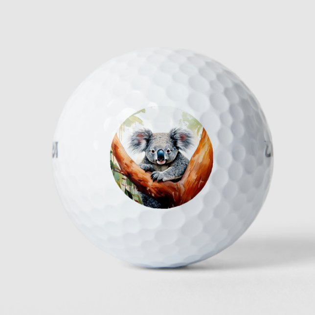 Koala Sitting in a Gum tree Golf Balls (Front)