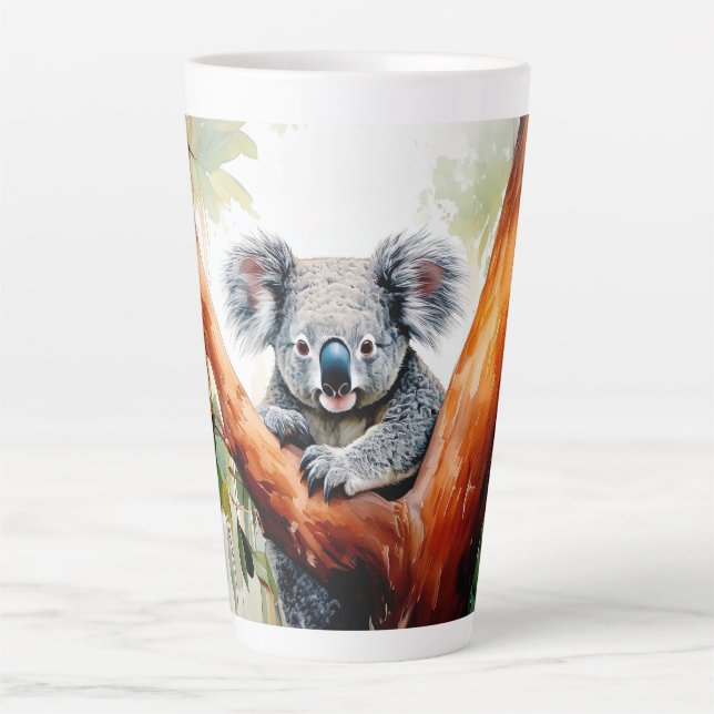 Koala Sitting in a Gum tree Latte Mug (Front)