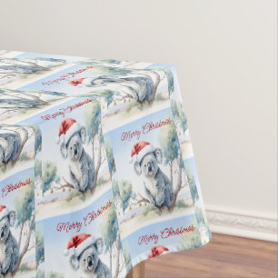 Koala Sitting in a Gum tree Merry Christmas Tablecloth
