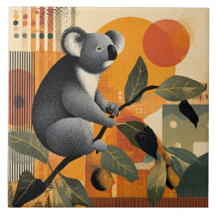 Koala Sitting in a Tree Tile