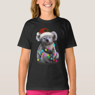 Koala Sitting With Christmas Lights Xmas Season T-Shirt