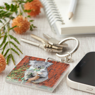 Koala Snack Time Acrylic Key Ring