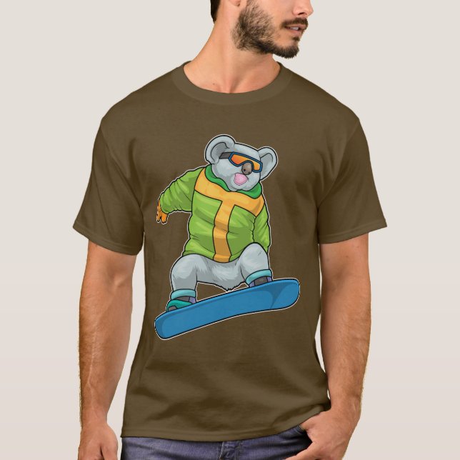 Koala Snowboarder Snowboard T-Shirt (Front)