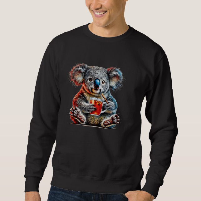 Koala Tea Lover Cute Bear For Tea Drinkers A Fun Sweatshirt (Front)