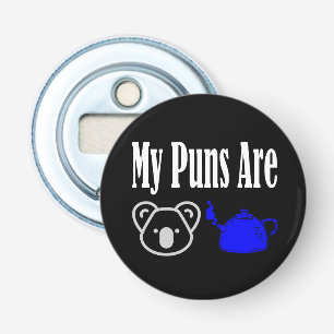 Koala Tea Puns Funny Bottle Opener