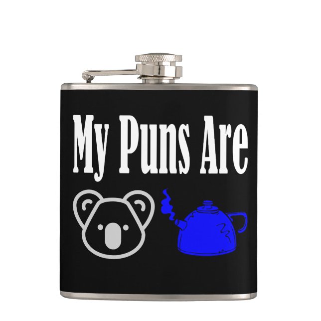 Koala Tea Puns Funny Hip Flask (Front)