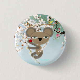 Koala Tender little cute Bear Cherry Bird Button