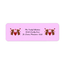 Koala Valentine Hearts Return Address Labels