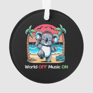 Koala Vibing on the Beach Ornament