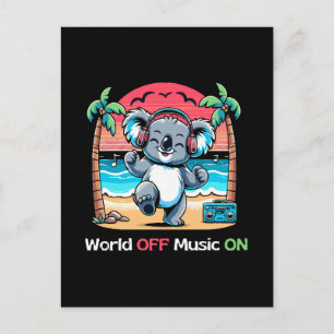 Koala Vibing on the Beach Postcard