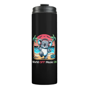 Koala Vibing on the Beach Thermal Tumbler