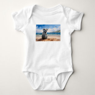 Koala watching the ocean baby bodysuit
