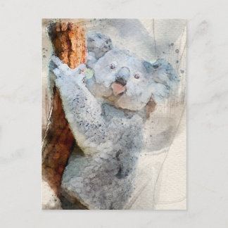Koala Watercolor Postcard 2022