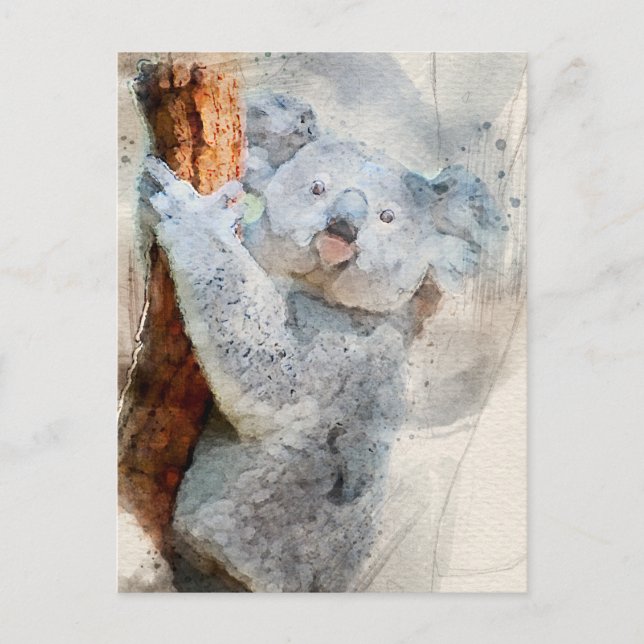 Koala Watercolor Postcard 2022 (Front)