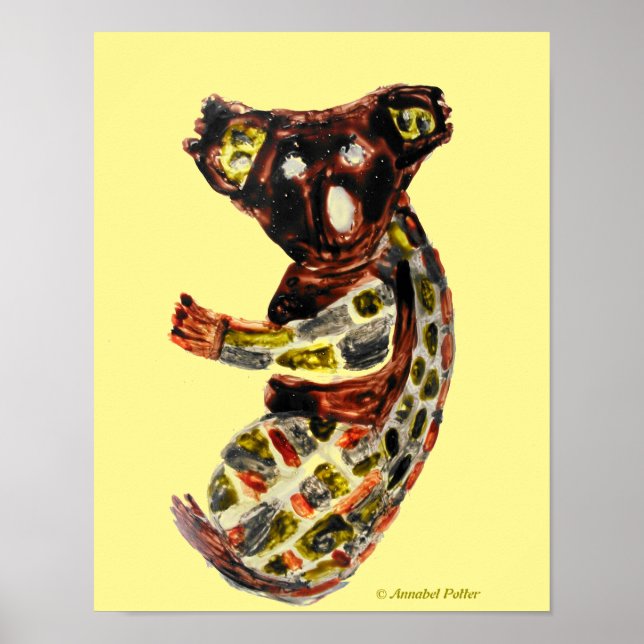 Koala Wild Animal Aboriginal Art Poster (Front)