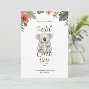koala wild first birthday invitation