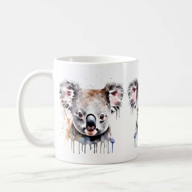 Koala Wildlife & Nature Water Colour Set Coffee Mug (Left)