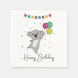 Koala Wishes Happy Birthday To You Koalas Napkins