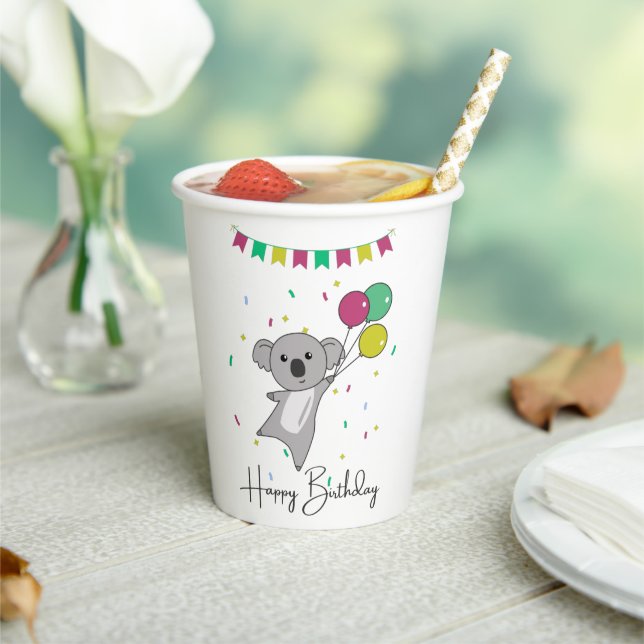 Koala Wishes Happy Birthday To You Koalas Paper Cu Paper Cups (Insitu)